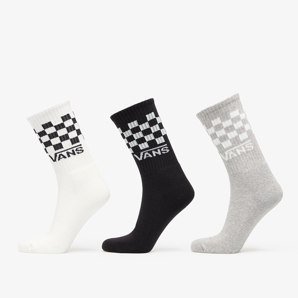  Vans Classic Check Crew 3-pack White/ Black/ Grey Xl 