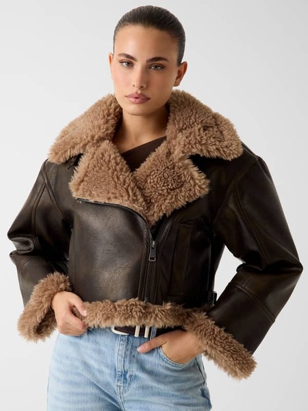  Guess Bikerjacke Aus Kunstfell 
