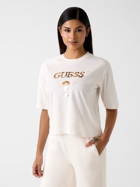  Guess Boxy T-shirt Mit Logo 