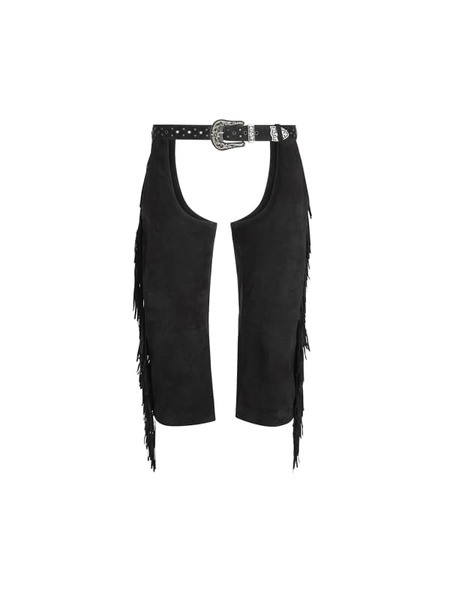  Guess Caprihose Aus Veloursleder Mit Chaps 