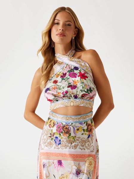  Guess Crop Neckholder-top Foulard-print 