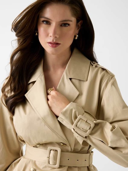  Guess Cropped Trenchcoat Mit Gürtel 