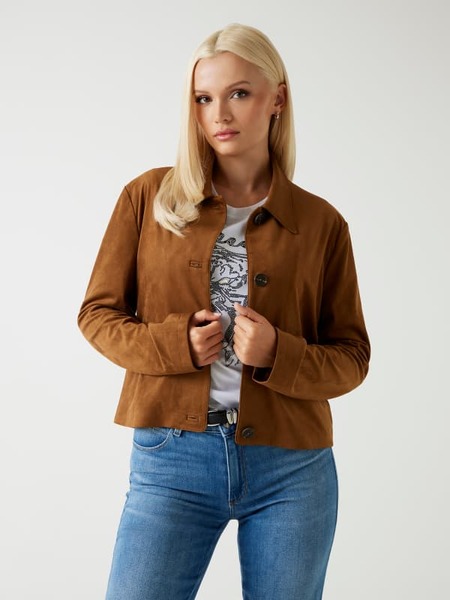  Guess Cropped Velourslederimitat-jacke 
