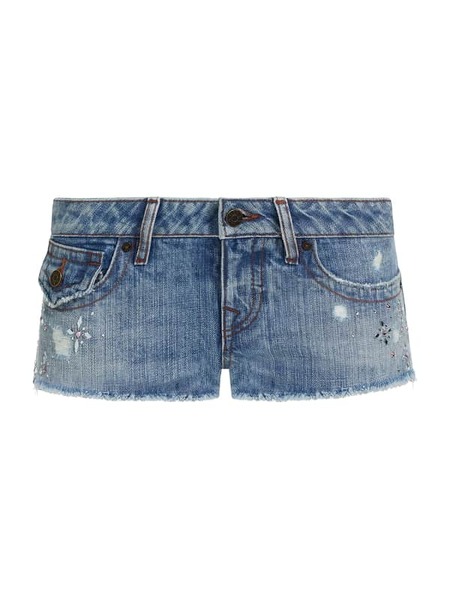  Guess Denim-shorts Mit Strasssteinen 