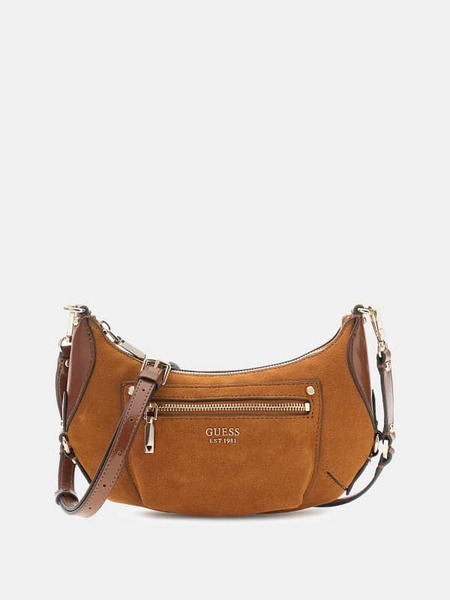  Guess Echtes Leder Marsha Mini Umhängetasche 