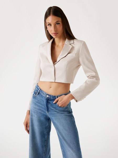  Guess Figurbetonter Crop Twill-blazer 