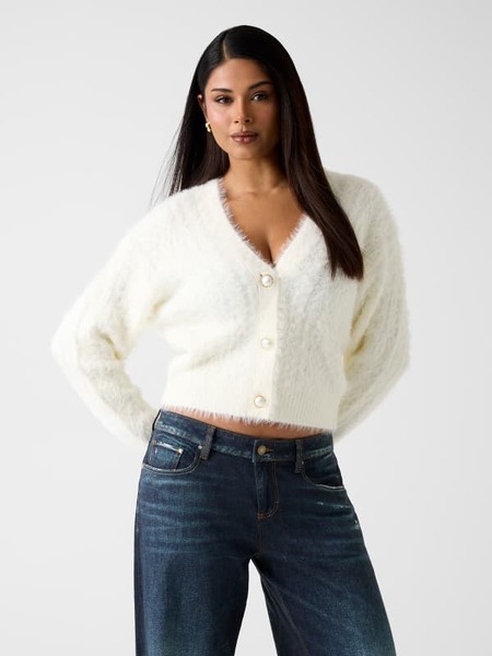  Guess Flauschiger Cardigan Zopfmuster 