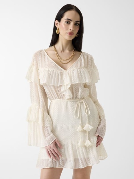  Guess Gerafft Dress Mit Gürtel 