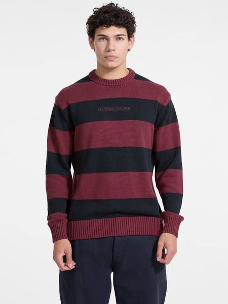  Guess Gestreifter Pullover Logostickerei 