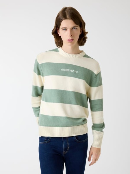  Guess Gestreifter Pullover Logostickerei 