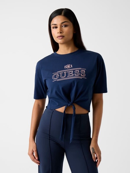  Guess Kastenförmiges T-shirt Mit Print-logo 