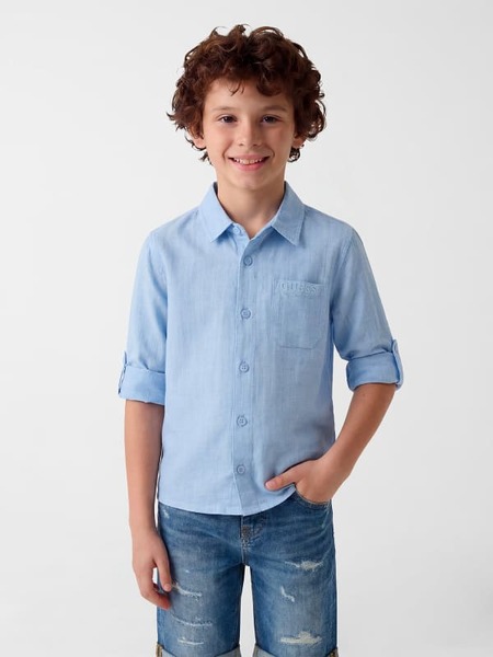  Guess Kids Hemd Aus Leinenmischung 