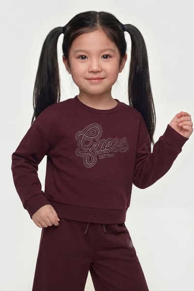  Guess Kids Sweatshirt Mit Strass-logo 