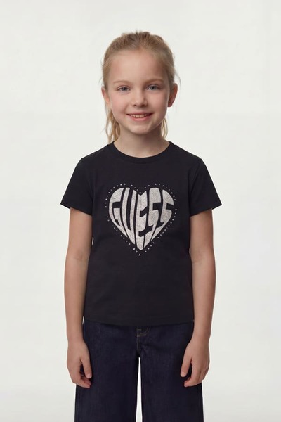  Guess Kids T-shirt Logo Strass 