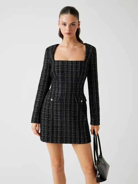  Guess Kurzes Bouclé-tweed-kleid 