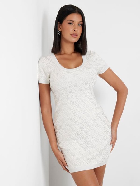  Guess Kurzes Kleid 4g-logo Strass 