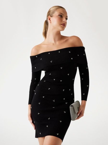  Guess Kurzes Strickkleid Strass 