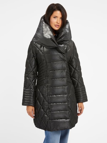  Guess Lange Steppjacke Mit Schalkapuze 