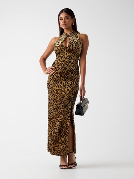  Guess Langes Kleid Mit Animal-print 
