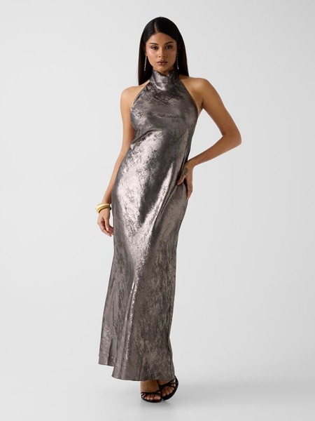  Guess Langes Kleid Mit Halterneck-ausschnitt 