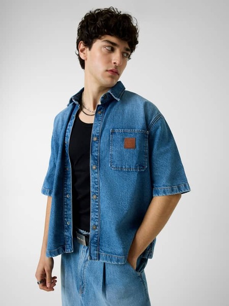  Guess Oversize Fit Denimhemd 