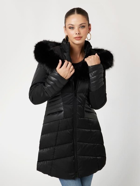  Guess Steppjacke Mit Kunstpelz-kapuze 