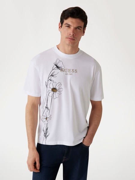  Guess T-shirt Floraler Print Logo 