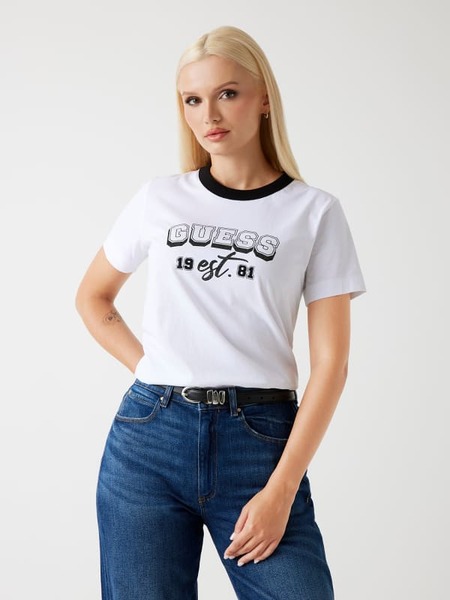  Guess T-shirt Logo Strass 
