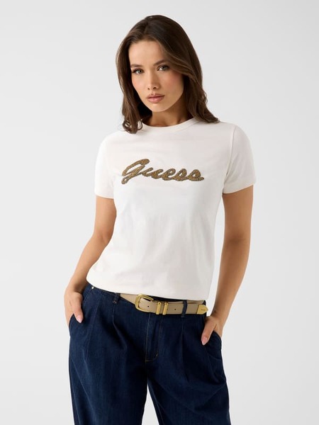  Guess T-shirt Mit Perlen-logo 