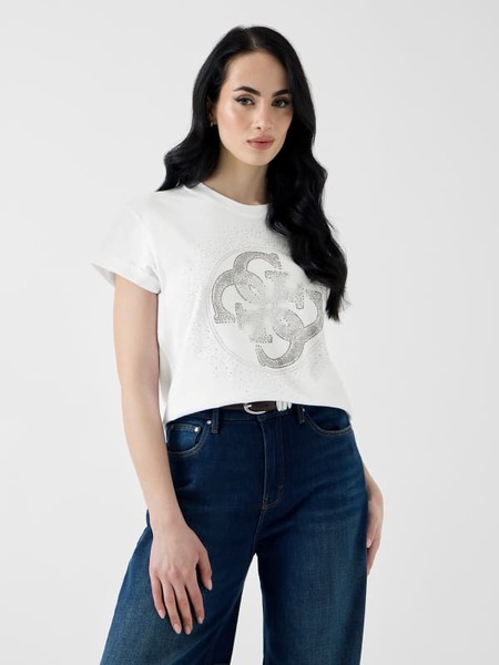  Guess T-shirt Mit Strass-logo 