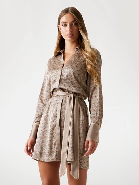  Guess Wickelkleid 4g-logo Satin 