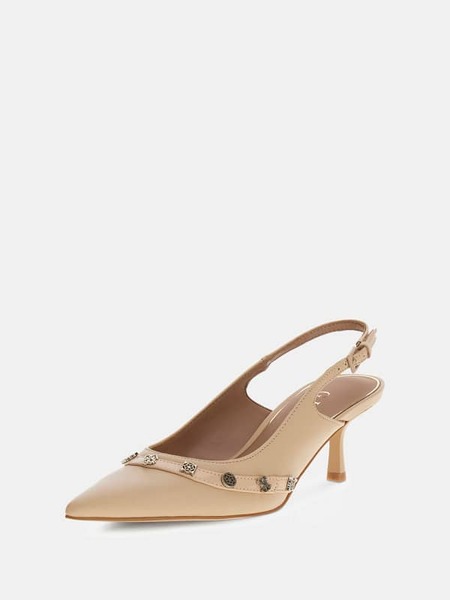  Guess Yanai 4g Peony Logo Slingbacks 