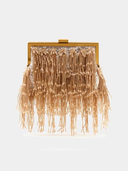  Marciano Guess Marciano Perlenfransen Clutch Tasche 