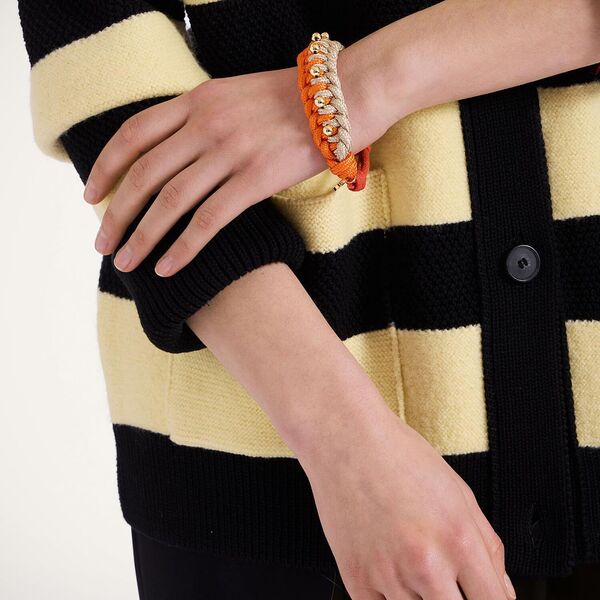  La Doublej Bracelets Women - Better Together Bracelet Bicolor Orange & Ivory One Size 35% Acrylic 30% Acetate 25% Cotton 5% Pmma 5% Brass 