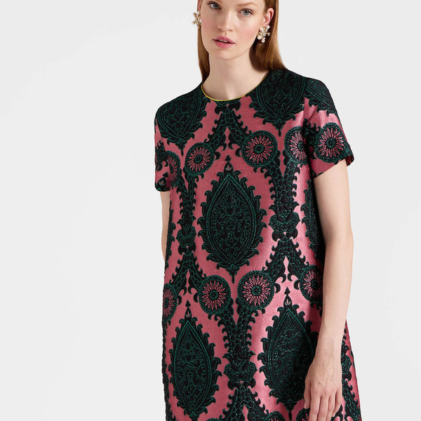  La Doublej Dresses Women - Mini Swing Dress Oltrarno Pink L 41%polyester 22%wool 22%acrylic 8%other Fibers 7%silk 