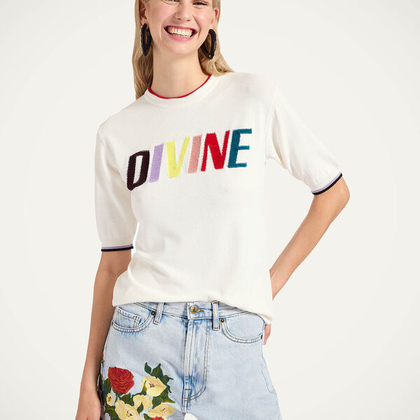  La Doublej J.j.'s Nantucket Suitcase Women - Divine Tee Divine White M 88% Viscose 8% Cotton 4% Polyester 