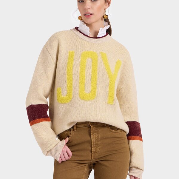  La Doublej Knitwear Women - Joy Sweater Color Block Beige & Yellow L 65% Wool 18% Mohair 11% Polyamide 6% Cashmere 