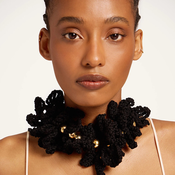  La Doublej Necklaces Women - Bonanza Choker Black Cotton Crochet One Size 80% Cotton 18% Pmma 2% Brass 