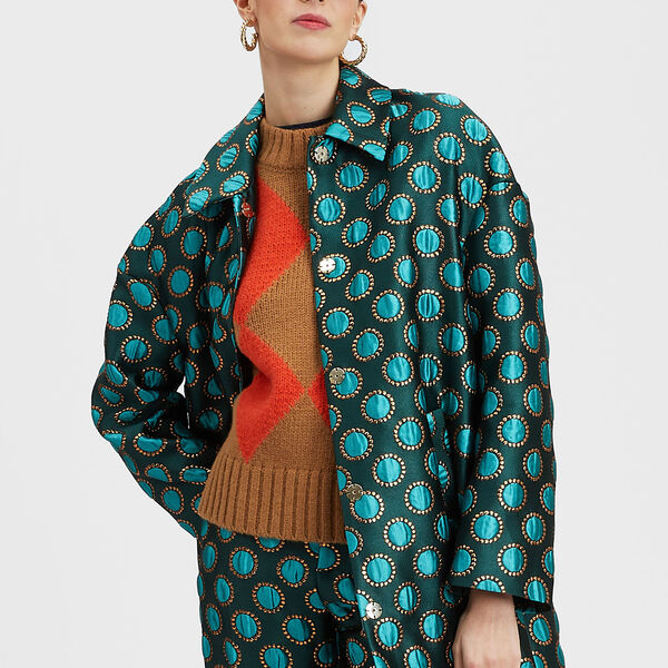  La Doublej Outerwear Women - Boxy Coat Winter Sun Emerald L 80% Polyester 9% Metal 7%silk 4%polyammide 