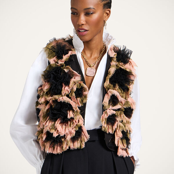  La Doublej Outerwear Women - Lou Vest Multicolor Black Xs 45% Polyester 5% Elastan 20% Viscose 20% Nylon 10% Glass Beads 