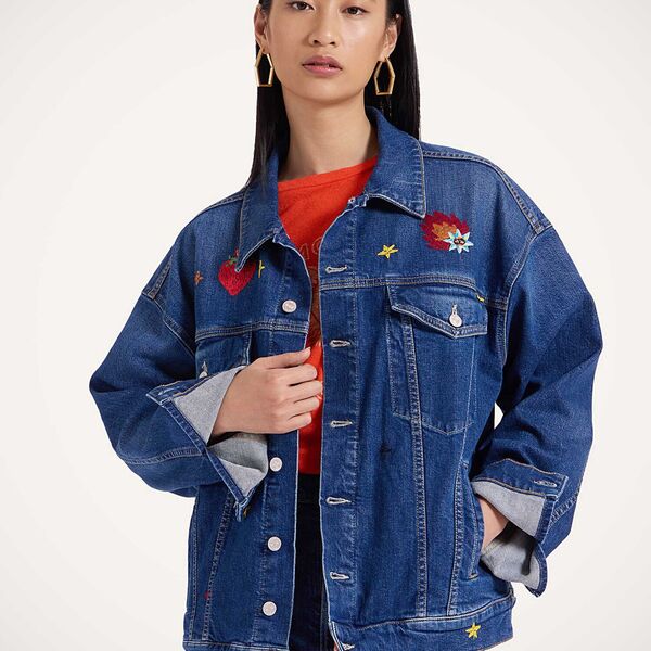  La Doublej Outerwear Women - The Drop It Drifter Jacket Always On Top Blue Xs 98% Cotton 2% Elastane 