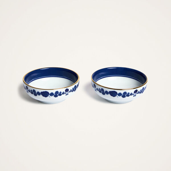  La Doublej Serveware Women - Snack Bowl Set Of 2 Wildbird Blue One Size 100% Porcelain 