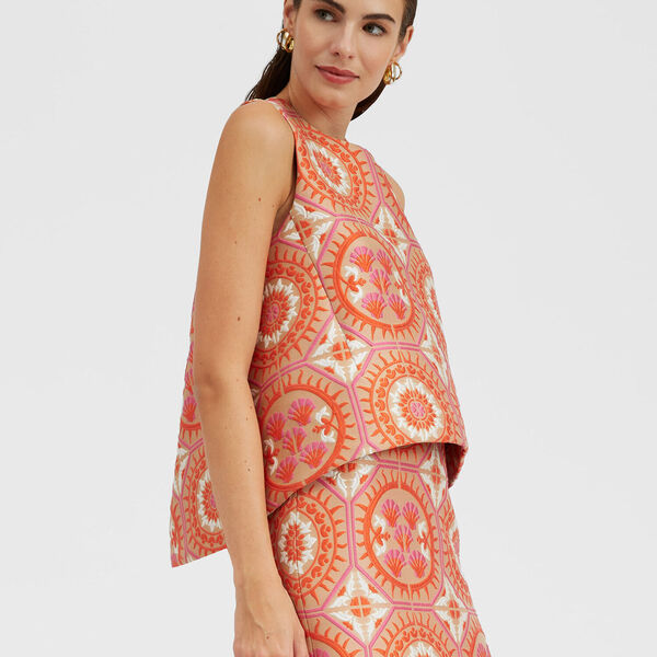 La Doublej Shirts & Tops Women - La Scala Top Sun Orange L 72%polyester 21%cotton 4%silk 3%polyammide 