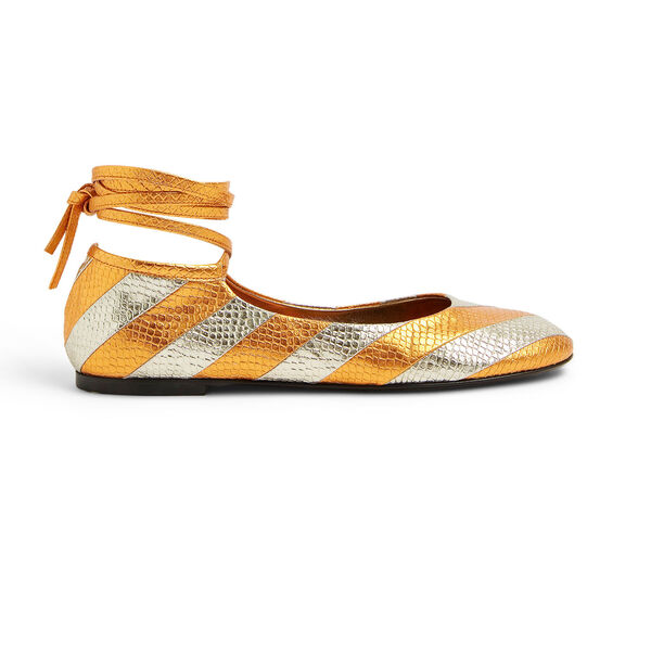  La Doublej Shoes Women - Ballerina Flats Orange 36 83%polyurethane 12%polyester 5%viscose 