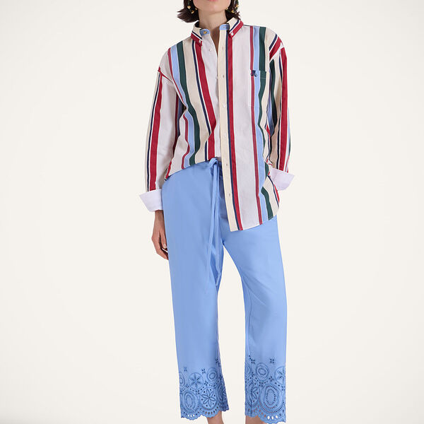  La Doublej Shorts & Pants Women - Drawstring Pants Eclipse Light Blue M/l 100% Cotton 