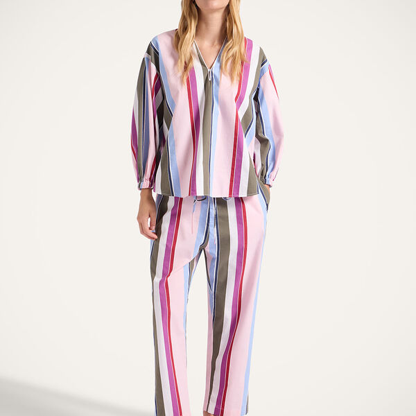  La Doublej Shorts & Pants Women - Drawstring Pants Stripes Multicolor Pink Xs/s 88% Cotton 12% Polyamide 