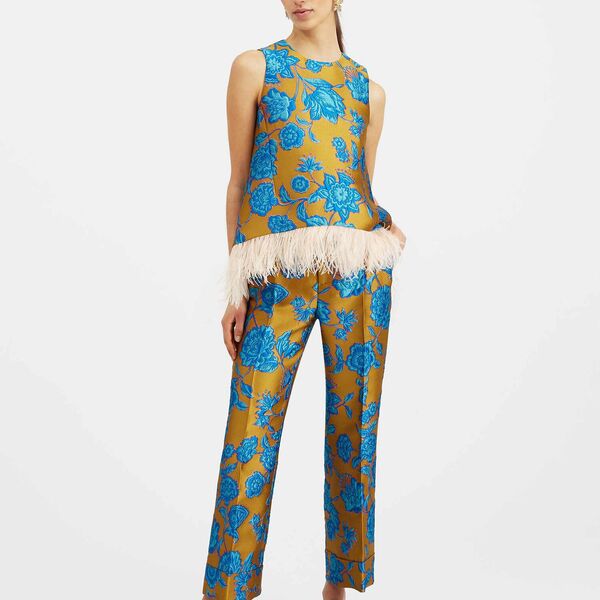  La Doublej Shorts & Pants Women - Hendrix Pants Hottie Turquoise M 86%polyester 6%metal 5%silk 3%polyammide 