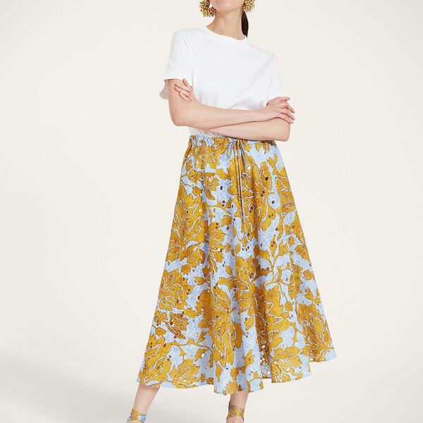 La Doublej Skirts Women - Drawstring Skirt Tangle Light Blue L 100% Cotton 