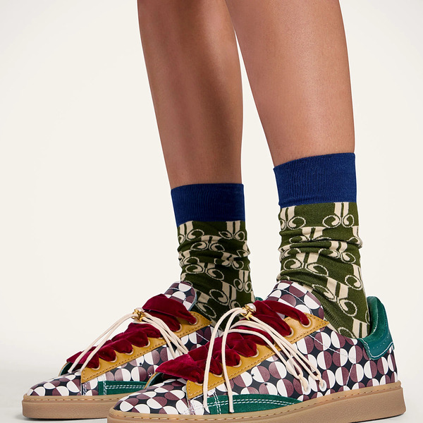  La Doublej Small Accessories Women - All Time Socks La Doublej Monogram Military Green One Size 80% Cotton 18% Polyamide 2% Elastan 