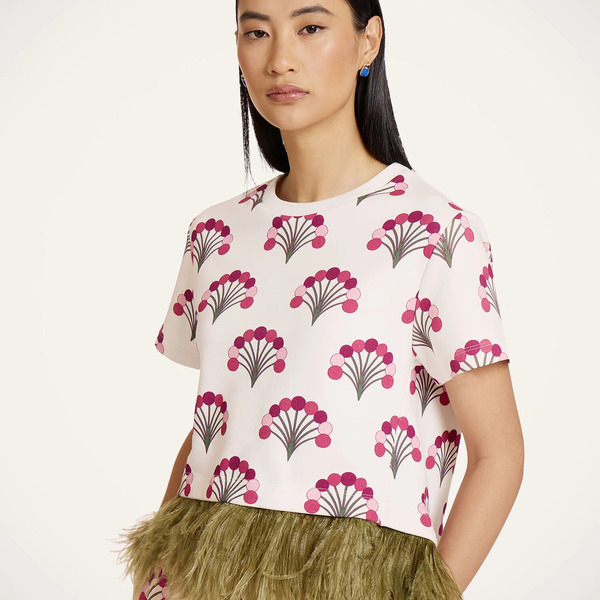  La Doublej T-shirts & Sweatshirts Women - La Scala Tee Florette Ecru L 98% Cotton 2% Ostrich Feathers 